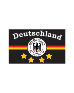 Fahne DEUTSCHLAND MIT 4 STERNEN, schwarz 90 x 150cm