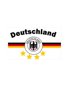 Fahne DEUTSCHLAND MIT 4 STERNEN, weiß 90 x 150cm