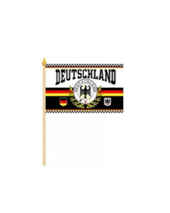 Stockfahne DEUTSCHLAND MIT LORBEERKRANZ